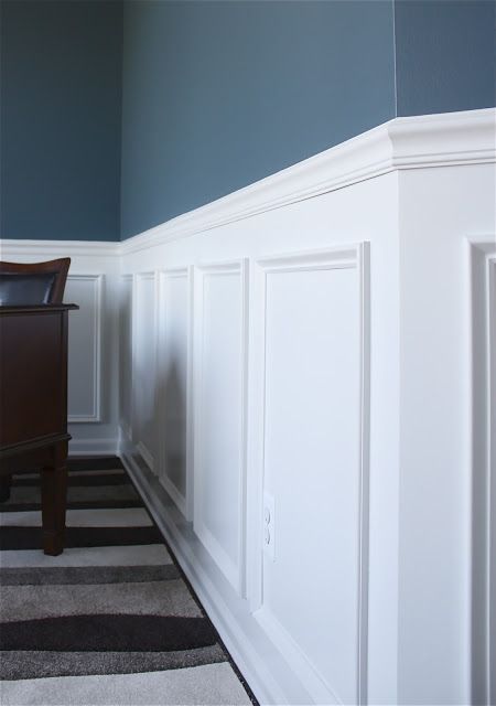 Whether it's picture frame molding, board and batten, wainscoting, bead board, chair rail, crown molding, or extra tall baseboards,  decorative molding enhances every living space. Especially if you choose a style that compliments the architecture and style of your home. Tall Baseboards, Dining Room Wainscoting, Wainscoting Styles, Frame Molding, Dining Room Paint, Chair Rail, Yellow Walls, Living Room Remodel, Blue Living Room