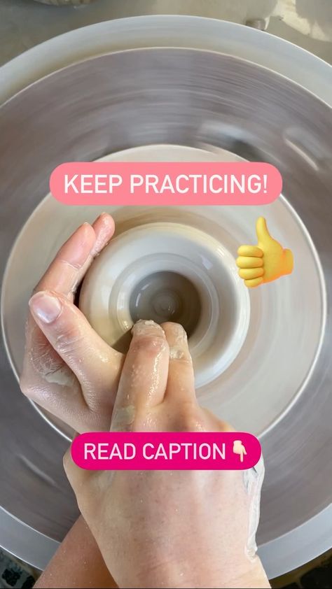 🎉Hold up! ✋🏻New Tutorial in Pottery Club🎉In this vid I cover: - The key tools I use for narrow neck tall forms - The stages of throwing a … | Instagram Attach Handle To Mug, Pottery Pulling Up, Attaching Handles Pottery, Wheel Thrown Ring Holder, Centering Clay Pottery Wheel, Pottery Classes, Pottery Wheel, Ceramics Ideas Pottery, Ceramic Pottery