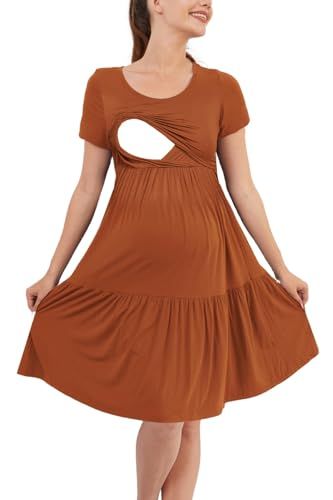 PARNIXS Women's Summer Nursing Dress Short Sleeve Maternity Knee Length Breastfeeding Dress Breastfeeding Dresses, Breastfeeding Dress, Breastfeeding Clothes, Nursing Dress, Dresses Ideas, Dress Short Sleeve, Luxury Store, Dress Short, Maternity Dresses