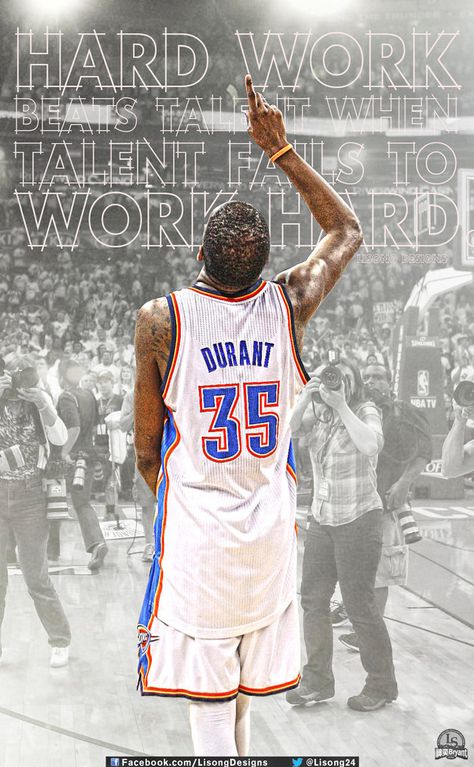 "Hard work beats talent when talent fails to work hard"-Kevin Durant Kevin Durant Quotes, Okc Thunder Basketball, Nba Quotes, Basketball Academy, Thunder Basketball, Hard Work Beats Talent, Nba Mvp, Bola Basket, Okc Thunder