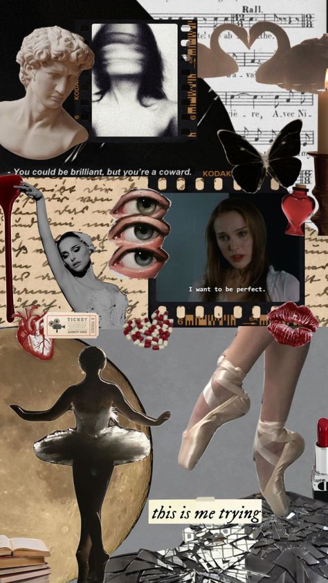 Black Swan Collage, Black Swan Aesthetic Wallpaper, The Black Swan Aesthetic, Black Swan Movie Aesthetic, Black Swan Poster, Black Swan Wallpaper, Black Swan Aesthetic, Black Swan Movie, Swan Wallpaper