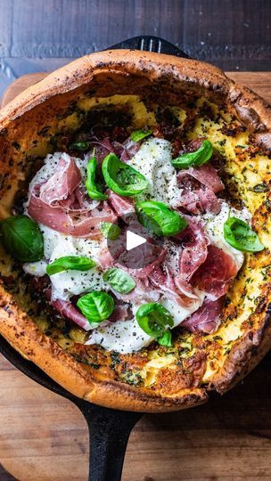 Savory Dutch Baby, Dutch Babies, Sundried Tomato Pesto, Stick Blender, Christmas Morning Breakfast, Parma Ham, Sundried Tomato, Garlic Clove, Dutch Baby