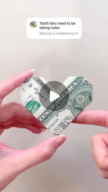 Wedding Money Origami, How To Make Hearts Out Of Money, Fold A Dollar Into A Heart, Fold Dollar Into Heart, How Do You Make A Heart Out Of Money, How To Make A Heart Out Of A Dollar, How To Make Heart With Money, Money Origami Heart Step By Step, Dollar Bill Heart Origami