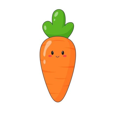 Carrot Character, Carrot Drawing, Carrot Art, Earth Day Drawing, Kawaii Clipart, Bunny Painting, Character Flat, Hello Kitty Drawing, Pola Sulam