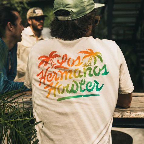 Brett Stenson | Living on Island Time ⏳ Graphic for @howlerbros | Instagram Howler Brothers, Fly Fishing Shirts, Palm Tree Print, On Running, Typography Letters, Pullover Designs, Pocket Tshirt, Kids Prints, Fishing Shirts