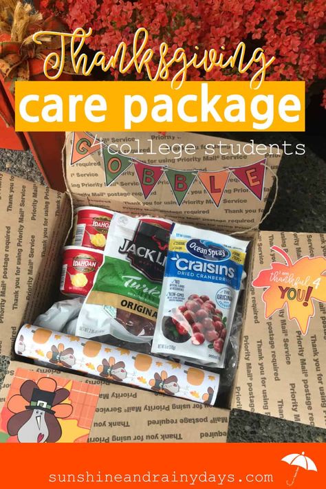 Whether your college student will be home for Thanksgiving or not, they will certainly appreciate a FUN Thanksgiving Care Package to kick off the Holiday Season! We're ready to share Printables and Ideas for a Thanksgiving Care Package! Thanksgiving Care Package College | Thanksgiving Care Package Ideas | College Thanksgiving Care Package | Thanksgiving Box Care Packages | #Thanksgiving #CollegeCarePackage #SARD Thanksgiving College Care Package Ideas, Thanksgiving College Care Package, Thanksgiving Box Care Packages, Thanksgiving Deployment Care Packages, Thanksgiving Care Package Ideas, Thanksgiving Care Package College, Thanksgiving Care Package Military, November Care Package, Fall Care Package Ideas