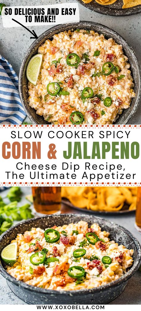 Queso Corn Dip Crockpot, Mexican Corn Dip Crockpot, Corn Jalepeno Dip, Easy Street Corn Dip, Crockpot Corn Dip, Fiesta Corn Dip Recipe, Easy Street Corn, Chicken Dips Crockpot, Crockpot Dips