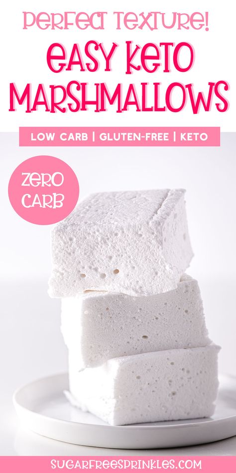 Zero Carb Desserts, Keto Marshmallows, Homemade Smores, Dolce Poche Calorie, Galletas Keto, Sugar Free Marshmallows, Marshmallow Recipe, Sugar Pop, Postre Keto