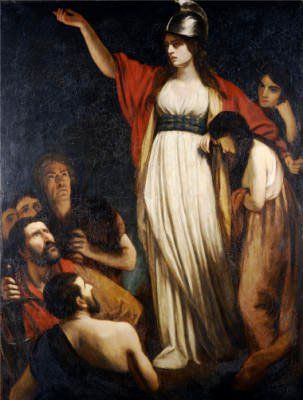 A stash of Roman jewellery from 1st Century AD buried in the earth to hide it from Queen Boudicca’s army, goes on display.    Boadicea Haranguing The Britons. John Opie, R.A. (1761-1807). source Queen Boudica, Iceni Tribe, Imperiul Roman, Roman Britain, Great Warriors, Celtic Warriors, Empire Romain, Art Classique, Ancient Origins