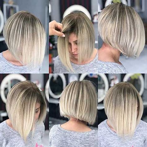 bob-hairstyle.com, Back View Of Bob Haircuts; angled, dark, stacked, a line graduated, blonde, hairstyles 2019 and hair cuts. Long Bob Hairstyles Straight, Blonde Angled Bob, Short Stacked Bob Haircuts, Modern Bob Hairstyles, Shoulder Length Bob Haircut, Really Curly Hair, Best Bob Haircuts, Stacked Bob Haircut, Bob Hairstyles For Thick