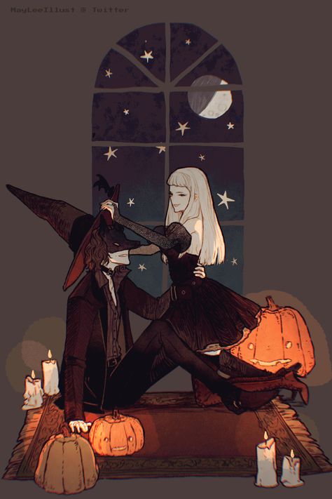 Whatsapp Wallpapers Hd, Arte Peculiar, Halloween Drawings, Witch Art, Couple Drawings, Art Inspiration Drawing, Halloween Art, Pretty Art, Character Design Inspiration