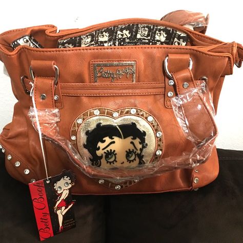 Great Buy On These Well Made, Faux Leather Betty Boop Purses, We Cannot Get More, Left From Our Closed Business, Purse Is So Strong, Weighs A Few Pounds, Great Straps And Compartments, Brown Color This Is Not A Crossbody, Regular Handbag, Faux Leather Straps This Purse Is Large Size, 14x10 And A Few Inches Wide, You Want It To Close Note: There Is A Matching Wallet Sold Separately - $35 But No Additional Shipping If You Do A Bundle. This Listing Is Just For The Purse Walmart Purses, Business Purse, 90s Handbags, Betty Boop Handbags, Betty Boop Purses, Exclamation Point, Large Purse, Trashy Y2k, Faux Leather Handbag