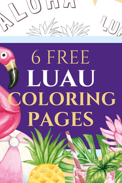 6 free luau coloring pages. Luau Preschool Activities, Hawaiian Activities For Kids, Aloha Activities For Kids, Luau Coloring Pages Free Printable, Class Luau Party For Kids, Luau Games, Luau Party Games, Luau Party Food, Luau Outfits