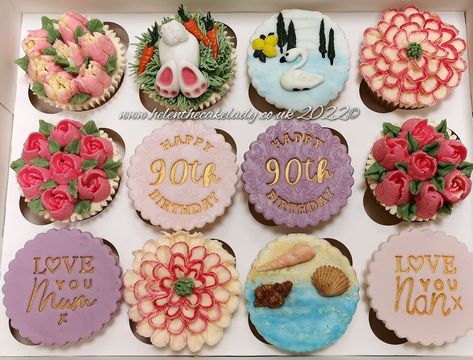 Bespoke cupcakes for 90th birthday 90th Birthday Cupcakes, Bespoke Cupcakes, 90th Birthday, Cup Cakes, Birthday Cupcakes, Bespoke, Sugar Cookie, Cake, Birthday