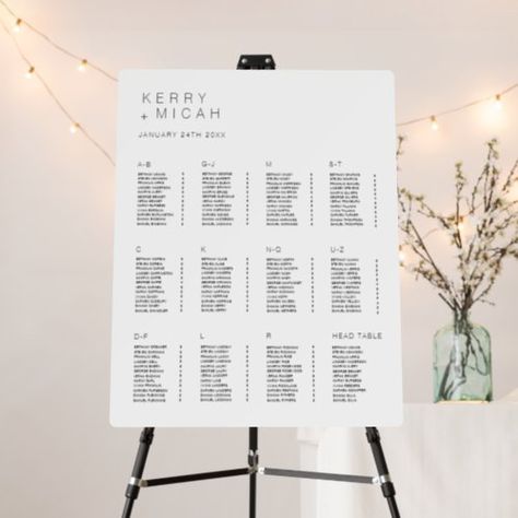 $61.10 | Minimal Seating Chart Wedding Reception Table Sign #wedding seating chart, reception table sign, alphabetical seating sign, table numbers sign, minimal wedding sign, classic wedding table chart, wedding decor sign, letter seating chart, table escort sign, wedding welcome sign Alphabetical Seating Chart, Wedding Table Seating Chart, Reception Seating Chart, Table Seating Chart, Wedding Table Seating, Classic Typography, Typography Wedding, Seating Sign, Signing Table Wedding