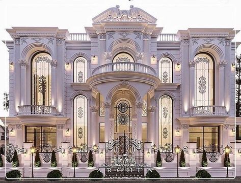 Luxury Villa Design, Luxury Mansions Interior, Luxury Exterior, Luxury Houses Mansions, Classic House Exterior, Classic House Design, House Design Pictures, Casa Vintage, Duplex House Design