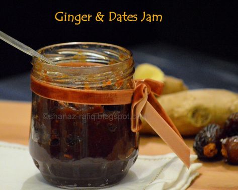 Ginger & Dates Jam Cooking With Dates, Date Jam, Muslim Food, Fresh Dates, Jam Recipes Homemade, Jam And Jelly, Lemon Rind, Ice Cream Toppings, Cinnamon Powder