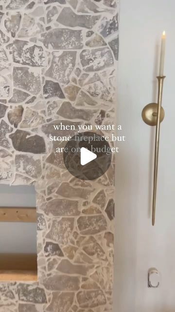 DIY Home Reno | Brooke Rose on Instagram: "I had dreams of a stone fireplace too, but let’s face it—traditional stone can be heavy, expensive, and tricky to install yourself.

This project was my answer to getting that look for less, and it turned out to be super beginner-friendly! This was actually one of my first projects in our home.

Since I completed it, there are even more options on the market, like faux limestone and brick, making it easier and more affordable than ever to create a stone fireplace, accent wall or even backsplash in your home.

I’ve pulled together a few of my favorite affordable faux stone options to make it easy for you to get started. Comment STONE and I’ll send you the link. 

What questions can I answer for you?

#stonefireplace #stonewall #limestone #fauxstone How To Make Fake Stone Wall, Faux Rock Fireplace Stone Veneer, Stone Veneer Over Brick Fireplace, Faux Stone Panels Interiors, Faux Stone Fireplace Wall, Faux Stone Backsplash Kitchen, Stone Fireplace Accent Wall, Rock Fireplace Ideas, Fireplace Stone Ideas