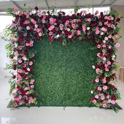 Flower wall wedding ceremony backdrop