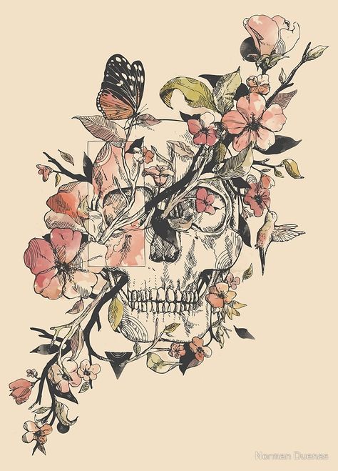 « La Dolce Vita » par Norman Duenas Trash Polka, A Skull, Flower Tattoo Designs, Half Sleeve Tattoo, Skull Tattoos, Drawing Tutorials, Love Tattoos, Tattoo Styles, Skull Art