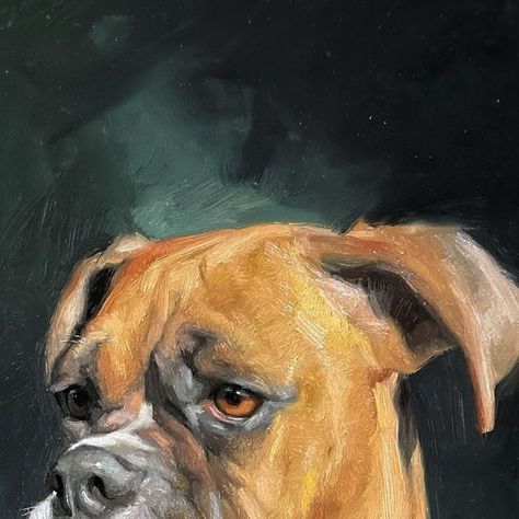 Jennifer Gennari on Instagram: "Stay in the car and wait!? This is what I have to say to that  #raspberry #unthinkable #imeanwhatareyoueventhinking #oilpainting #realism #commission #commissionedart #dogportrait #dogsofinstagram #dogstagram #animalpainting #animalart #animalportrait #petportrait #petstagram #petsofinstagram #contemporaryart #boxer #boxersofinstagram #boxerdog #brushstrokes" Boxer Dog Painting, Boxer Painting, Boxer Dogs Art, Pet Portrait Paintings, Boxer (dog), Dachshund Art, Animal Portraits Art, Expressionist Painting, Norman Rockwell