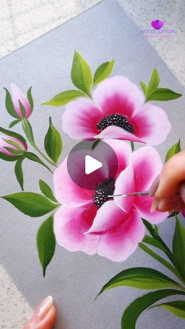 Onestroke Paintings, Painting Flowers Tutorial, Fabric Painting Techniques, Instagram Painting, Flowers Tutorial, Maria Jose, Painting Flowers, Floral Artwork, Aesthetic Aesthetic