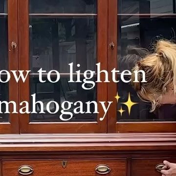 Michelle McRae | “Shelly” Your DIY BFF on Instagram: "Details HERE 👇🏽 Yes, you can lighten mahogany wood. My process is typically to strip, then sand, bleach, paint wash and seal. If you want process details or product links, COMMENT “mahogany” and I’ll send them to you. FYI: if you receive a blank message, doublecheck that you are following me. IG may block it thinking it is spam. #mahoganywood #furnituremakeover" How To Lighten Mahogany Wood, Bleached Mahogany Furniture, Bleaching Mahogany Wood, Diy Bff, Paint Wash, Mahogany Furniture, Mahogany Table, Furniture Restoration, Mahogany Wood