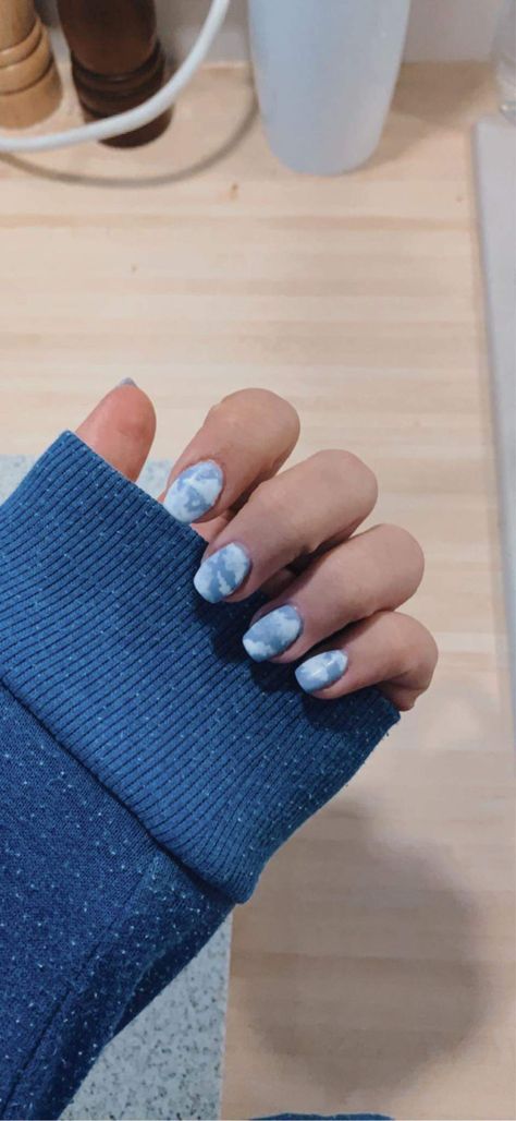 Blue Cloudy Sky, Sky Nails, Style Nails, Nails Fashion, Cloudy Sky, Purple Sky, Nails Nails, Fashion Nails, Nail Design