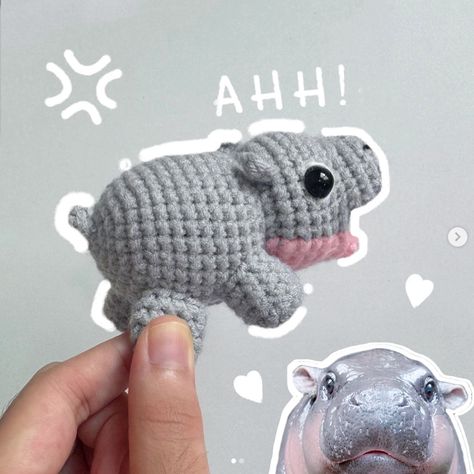 Moo Deng Crochet Patterns Crochet Moo Deng Pattern, Moo Deng Crochet Pattern Free, Crochet Hippo Free Pattern, Hippo Toy, Crochet Hippo, Expectation Vs Reality, All Free Crochet, My Laptop, Free Crochet Patterns