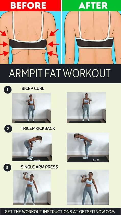 Say Goodbye to Armpit Fat: Most Effective Arm Exercises You Must Try Girl Arm Workout, Leg Day Exercises, 2024 Lifestyle, Upper Body Hiit Workouts, Workout Instructions, Armpit Fat Workout, Tricep Kickback, Pilates Workout Routine, Back Workouts