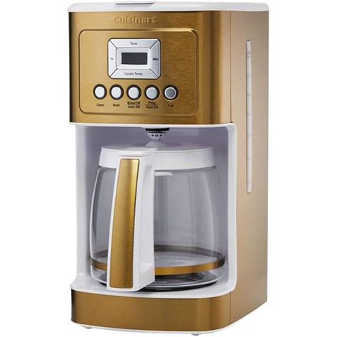 Jennifer Aniston’s Chic White and Gold Coffee Maker Is the Star of Her Countertop | Apartment Therapy Gold Coffee Maker, Coffee Maker Machine, Coffee Mate, Hazelnut Coffee, Best Coffee Maker, Gold Coffee, Coffee And Espresso Maker, Espresso Makers, Glass Carafe