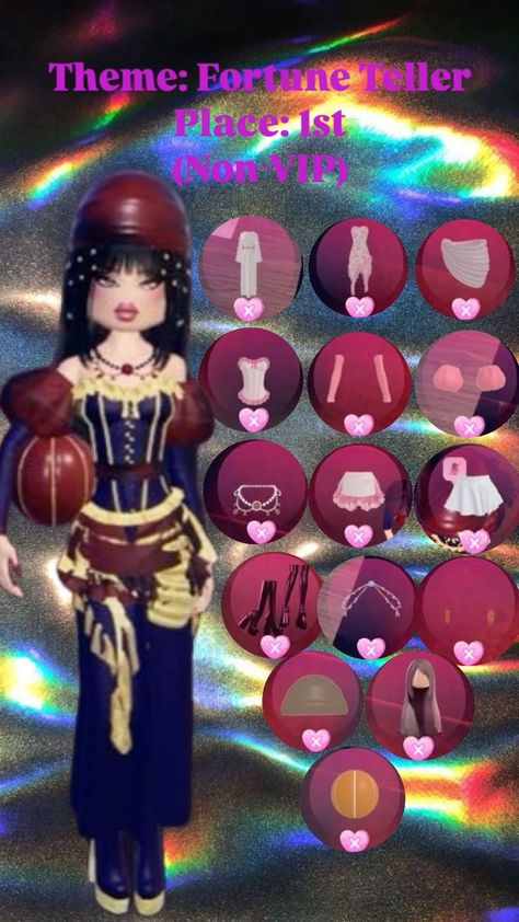 Fortune Teller Dress To Impress, Dress To Impress Best Outfits, Dress To Impress My Idol Theme, Dress To Impress Themes, Dress To Impress Theme, Greek Style Dress, Halloween Fashion Outfits, Wine Bottle Decals, Fashion History Books