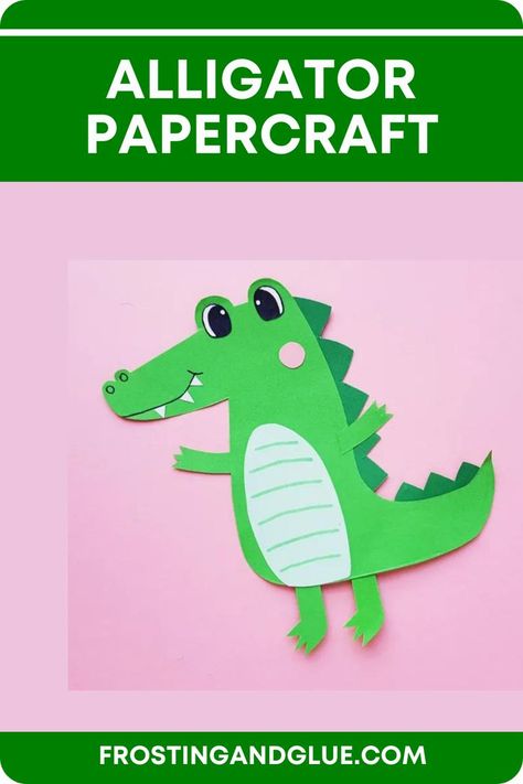 Alligator Craft, Alligator Crafts, Crocodile Craft, Animal Crafts Preschool, Different Shades Of Green, Animal Crafts, Colored Paper, Preschool Crafts, Fun Projects