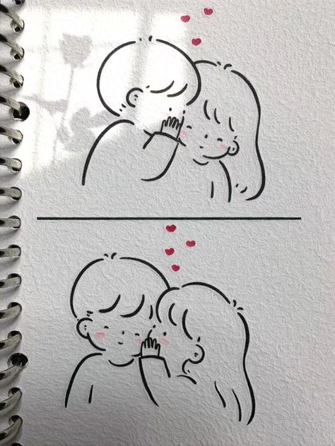 longhair girl Cute Love Doodles Couples Romantic, Simple Couple Drawings, Cute Love Doodles Couples, Cute Love Sketches, Hand Art Kids, Aesthetic Profile Picture Cartoon Soft, Boho Art Drawings, Easy Love Drawings, Love Doodles