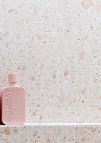 Terazzo Floor Bathroom, Terrazzo Bathrooms, Pink Terrazzo Bathroom, Pink Terrazzo Floor, Pink Terrazzo Tile, Fridtjof Nansen, Pastel Bathroom, Terrazzo Bathroom, Pink Toilet