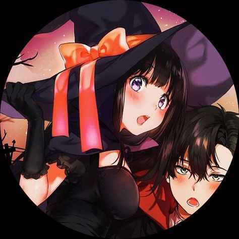 Anime Halloween Pfp Matching, Couples Icons Aesthetic, Egirl Pfp, Icons Random, Aesthetic Pfps, Matching Pfp's, Match Pfp, Hello Kitty Videos, Kirito Asuna