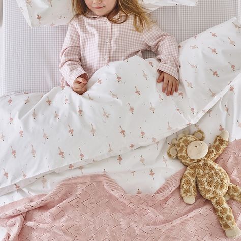 Ballerina Easycare Bed Linen | Children's Bed Linen | The White Company UK Black Bed Linen, Grey Linen Bedding, Bed Linen Design, White Linen Bedding, Bedding Sets Online, Linen Storage, Luxury Bedding Sets, Bed Linens Luxury, Cot Bedding