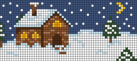 Winter Alpha Pattern, Meds For Dogs, Christmas Perler Beads, Lego Wall, Christmas Graphic Design, Snow Light, House Cottage, Pixel Drawing, Pixel Crochet