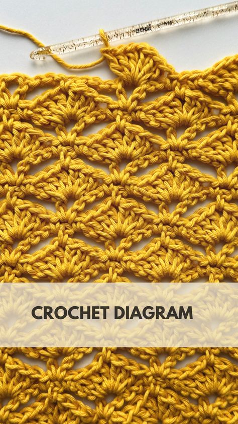 Discover Amazing Shell Stitch Diagram Crochet Shell Pattern, Kids Knitting Patterns, Cape Scarf, Crochet Stitches Diagram, Crochet Shell Stitch, Shell Stitch, Crochet Blog, Shell Pattern, Necklace Patterns