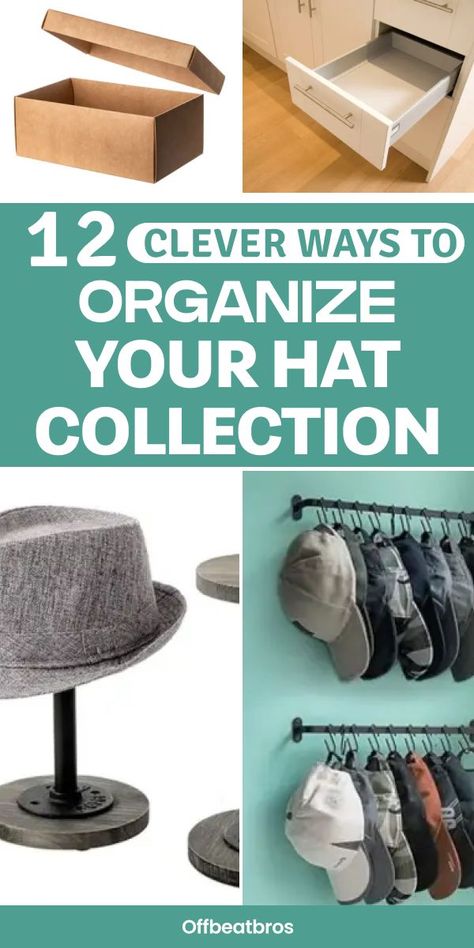 Struggling to keep your baseball caps organized and easy to find? These stylish cap and hat storage ideas will help you declutter and showcase your collection. Save this pin for creative cap organizer solutions you'll want to try later! Cap Storage Ideas, Hat Storage Ideas, Baseball Hat Storage, Organize Baseball Hats, Cap Storage, Cap Organizer, Hat Organization, Stylish Caps, Hat Storage