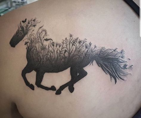 Horse Silhouette Tattoo, Tattoo Silhouette, Silhouette Tattoo, Horse Tattoo Design, Silhouette Tattoos, Geniale Tattoos, Horse Silhouette, Horse Tattoo, Tattoo Designs For Girls