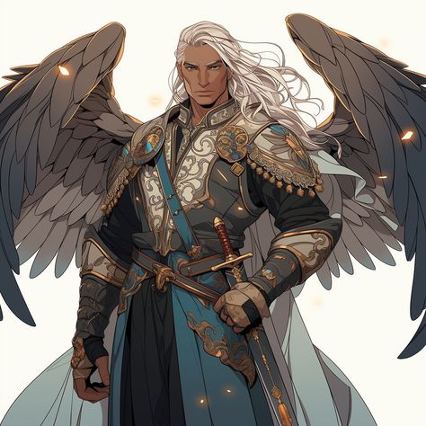 Dnd Scourge Aasimar, Dnd Angel Character, Scourge Aasimar Male, Aasimar Rpg, Dnd Angel, Fantasy Academy, Rogue Dnd, Dnd Npc, Angels Art