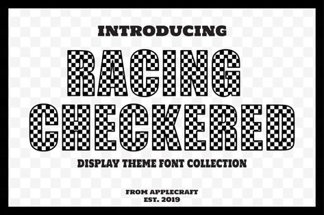 Download Racing Checkered font for iOS, Android, macOS, or Windows for free, or you can buy the full version with a commercial license here. Racing Checkered is a same capital/lowercase letters font. This font is perfect for quotes, shirt designs, websites, branding, children’s designs, svg designs, blogs, logos, invitations and more! Racing Checkered Font Free […] The post Racing Checkered Font appeared first on FreeFontDL. Apple Craft, American Flag Background, Chinese Patterns, Kids Coloring Books, Rainbow Pattern, Business Card Mock Up, Free Fonts Download, Halloween Patterns, Doodle Patterns