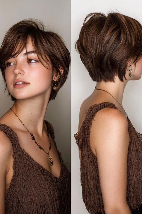 33 Gorgeous Ways to Style Side Swept Bangs Pixie Side Swept Bangs, Reverse Bob With Bangs, Side Swept Pixie, Style Side Swept Bangs, Side Bangs Bob, Red Hair Cuts, Relaxed Updo, Copper Red Hair, Asymmetrical Haircut