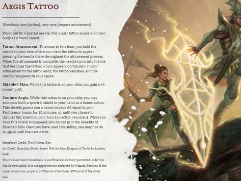 Sorcerer Magic Items 5e, Dnd Equipment, Dnd Tips, Dnd Loot, Magic Tattoos, Dnd Spells, Dnd Wizard, Homebrew Items, Dnd Magic