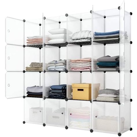 UBesGoo 16-Cube Storage Shelf Cube Shelving Bookcase Toy Organizer Cabinet,White Info Videos, Organizing Closet, Cube Shelving, Modular Bookshelves, Organizer Clothes, Cube Shelf, Room Organizer, Cube Storage Shelves, Organizer Cabinet