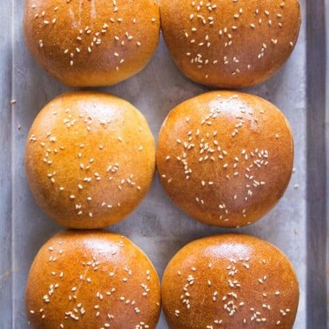 Homemade Whole Wheat Hamburger Bun Recipe Whole Wheat Brioche Buns, Low Calorie Hamburger Buns, Whole Wheat Buns Recipe, Whole Wheat Hamburger Bun Recipe, Hamburger Rolls Recipe, Easy Hot Cross Buns Recipe, Whole Wheat Hamburger Buns, Easy Hot Cross Buns, Whole Wheat Buns