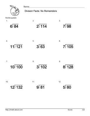 Boost Your Children's Math Skills With These Basic Division Worksheets: Basic Division Facts - Worksheet 4 Third Grade Division Worksheets, Short Division Worksheets, Division Worksheets Grade 3, Division Worksheets Grade 4, Division Facts Worksheets, Short Division, Easy Math Worksheets, Math Division Worksheets, Math Fact Worksheets