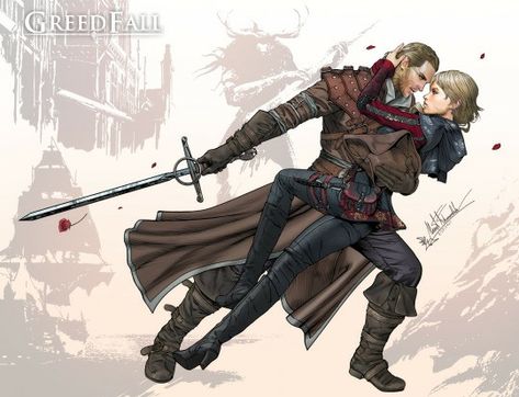 Greedfall Fanart, Dumping Ground, Choices Game, Group Poses, Hodge Podge, Character Inspo, Assassin’s Creed, Gamer Life, Pirate Ship