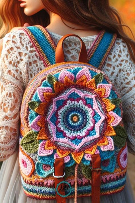 Crochet Backpack Crochet Backpacks, Backpack Crochet, Crochet Backpack, Handmade Backpacks, Crochet Tools, Crochet And Knitting, Your Crochet, Knitting Ideas, Crochet Knitting